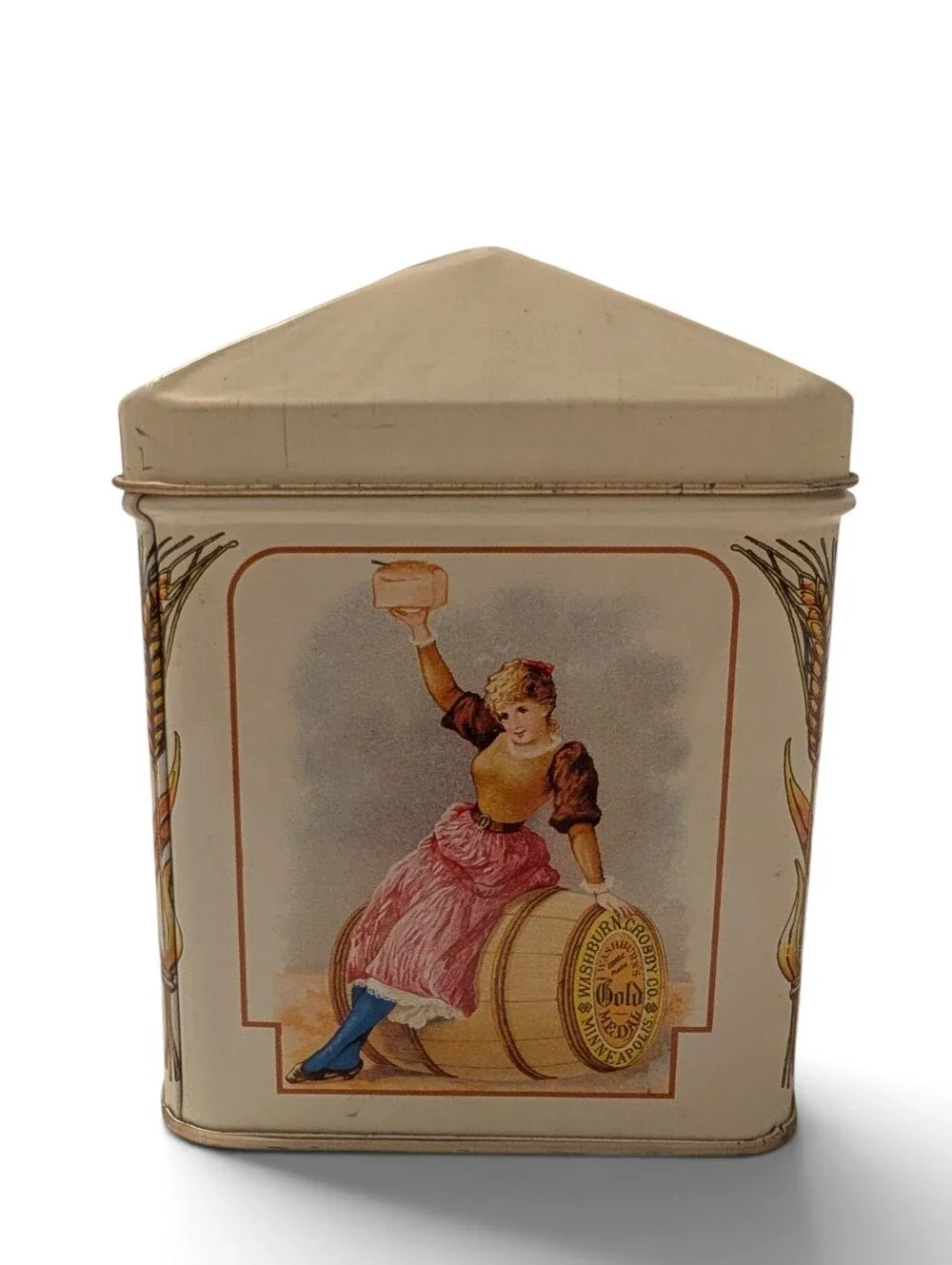 VINTAGE Gold Medal Recipe Box Decorative Flour Logo Tin Minnesota Collectable